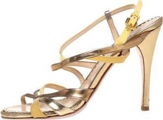 Prada Sandali in pelle lucida 110mm - Giallo