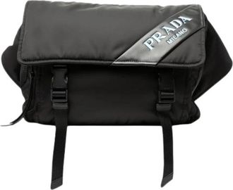 Prada Pre-owned Nylon Crossbody Tas - Dames - Vintage Schoudertas - Zwart - ONE Size - Nylon - Vintage