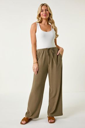 Roman Linen Mix Wide Leg Trouser