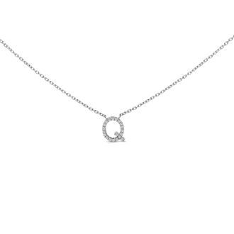 House of Brilliance 10K Gold Diamond Accent A-Z Block Initial Pendant Necklace