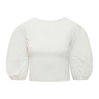 Pinko Puff Sleeve Blouse - Dames - Blouses - Wit - S - Katoen - Overhemden