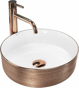 Rea lavabo sobre encimera sami rose gold brush/white
