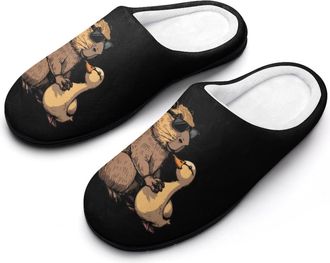 Generic Capybara Duck Mens Slippers Comfortable And Non-slip Cotton Slipper Shoe for House