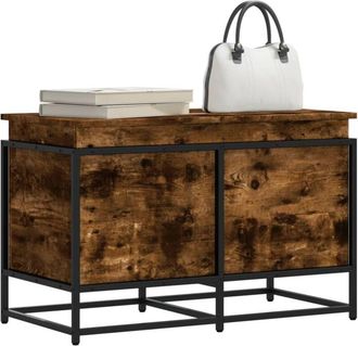 vidaXL Caja De Almacenaje Con Tapa Madera Roble Ahumado 80x40x51,5 Cm Vidaxl