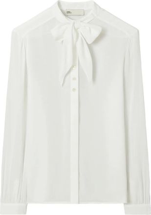 Tory Burch Camicia Georgette con fiocco - Bianco