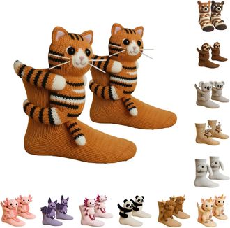 Generic Sloth Socks 3D Knit Animal Socks,2026 New Novelty Floor Sock for Christmas,Cute Novelty Animal Socks,Cute Hand Crochet Knit Sock,Winter Warm Floor soc