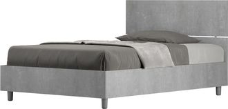 ITYhome Cama con almacenaje 120x200 con cabecero recta cemento