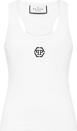 Philipp Plein Ribbed Tank Top Hexagon