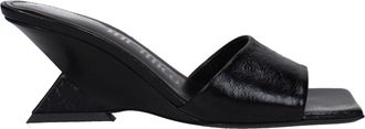 The Attico Womens Wedge Heel Sandals - Black Leather - Size 38.5 EU/IT