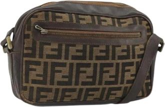Fendi Pre-owned Zucca Canvas Shoulder Bag - Dames - Vintage Schoudertas - Bruin - ONE Size - Leer - Vintage