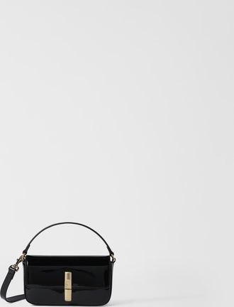 Furla Iride Top Handle Nero Black Patent Leather Woman