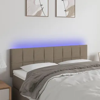 vidaXL Cabecero Con Led De Tela Gris Taupe 144x5x78/88 Cm Vidaxl