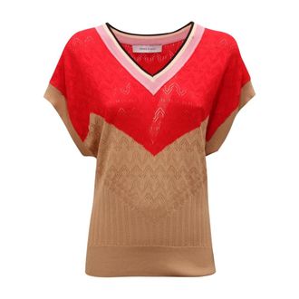 Emma & Gaia P13M138 Maglia WO V-neck Gebreid - Dames - V-hals truien - Veelkleurig - M - Truien & Vesten