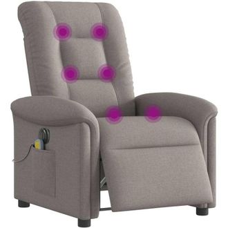 vidaXL Vidaxl - Sill&oacute;n Reclinable De Masaje El&eacute;ctrico Tela Gris Taupe