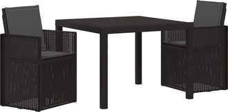 vidaXL Conjunto De Comedor De Jard&iacute;n 3 Uds. Gris Antracita Pp Vidaxl