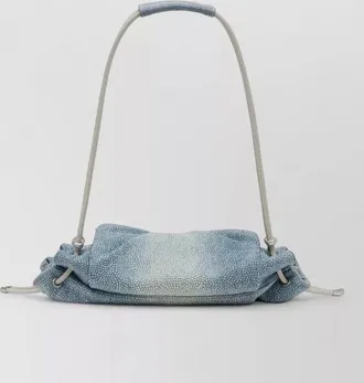 Diesel scrunch-d small denim crystal-embellished shoulder bag