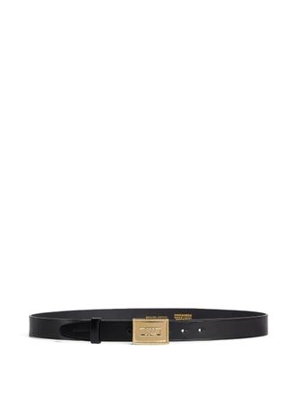 Dsquared2 DSQ2 plaque rectangular-buckle belt - men - Calf Leather/Zamak/Iron/Brass - 100 - Black
