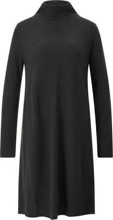 Allude Elegante Midi Jurk met Opstaande Kraag - Dames - Kleedjes - Zwart - S - Kleedjes