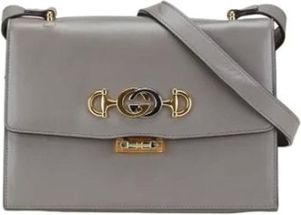 Gucci Pre-owned Cross Body Bags, female, Gray, Size: ONE SIZE Pre-owned Leather gucci-bags