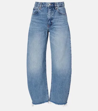 Frame Denim Bubble cropped barrel-leg jeans