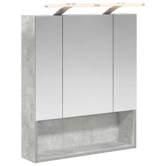 vidaXL Armario Con Espejo De Ba&ntilde;o Gris Concreto 60 X 14.5 X 70 Cm Vidaxl