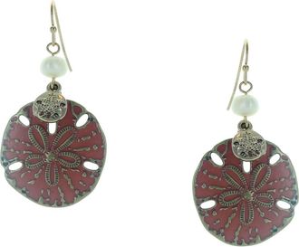Olivia Welles Lizzie Sand Dollar Drop Earrings in Antique Gold /Peach at Nordstrom Rack