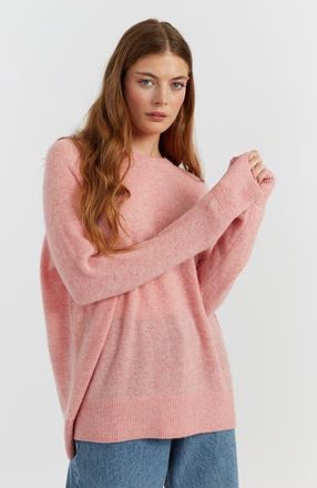 Chinti and Parker Lightweight Cashmere Slouchy Sweater in Pink Marl at Nordstrom, Size X-Large