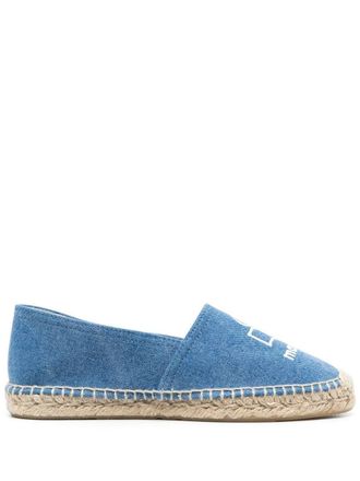 Isabel Marant Canae logo-embroidered espadrilles - women - Rubber/Raffia/Fabric/Fabric - 36 - Blue
