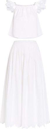 Les Vacances d'Irina Little Wings Scalloped Cotton Co-ord - White - 2 (M / L)