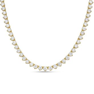 Diana M. Jewels 14kt Yellow Gold 7cts Lab Grown Diamond 3 prong Tennis Necklace
