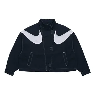 Nike (WMNS) Nike Sportswear Swoosh Sports Stand Collar Woven Jacket Autumn Black DD5585-010