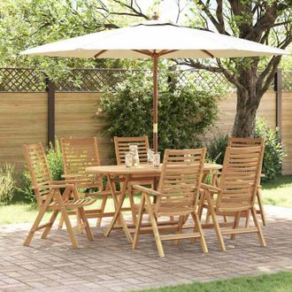 vidaXL Conjunto De Comedor De Jard&iacute;n 7 Pcs Marr&oacute;n Vidaxl