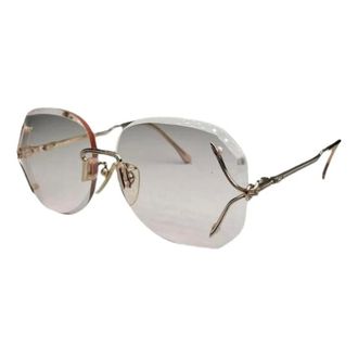 Saint Laurent Pre-owned Accessories, female, Pink, Size: ONE SIZE Pre-owned Metal Sunglasses