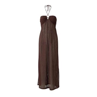 Melissa Odabash Harriet Maxi Jurk - Dames - Maxi kleedjes - Bruin - M - Polyester - Kleedjes