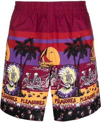 Pleasures Beach Printed Shorts