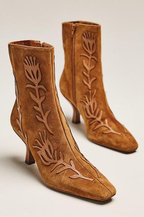 Maeve Leather Appliqu&eacute; Ankle Boots