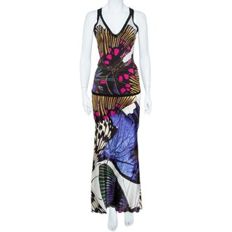 Roberto Cavalli Multicolor Silk Skirt and Top Set M
