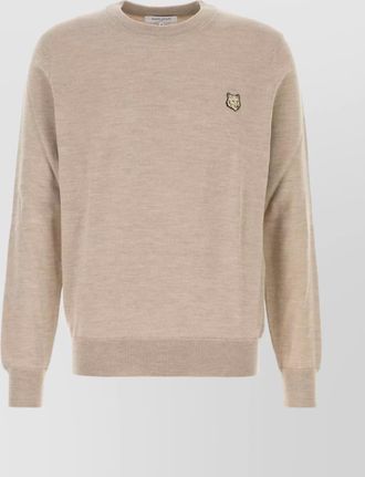 Maison Kitsun&eacute; wool sweater with ribbed cuffs and hem
