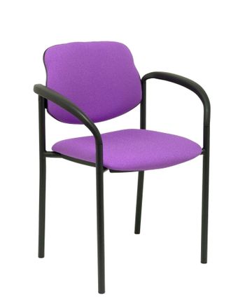 Piqueras y Crespo Piqueras Y Crespo - Villalgordo Silla Confidente De 4 Patas, Con Brazos Y Estructrua Negra Tejido Bali Color Lila