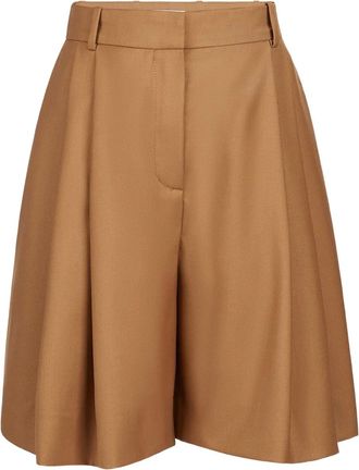 Nina Ricci Shorts a vita alta con pieghe - Marrone