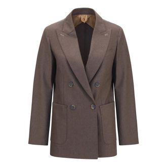 Max Mara Cloruro Double-Breasted Blazer - Jackets - Mujer - Marr&oacute;n - S