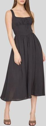 Blu Pepper Bow Fit & Flare Midi Sundress in Black at Nordstrom Rack, Size Medium
