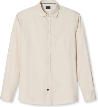 Olymp Flanellhemd OLYMP, Herren, Gr. XXL, N-Gr, beige, Flanell, Obermaterial: 100% Baumwolle, 1-Knopf-Manschette, Hemden Flanellhemd, casual, modern fit, Ke