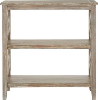 Premier Housewares Interiors by Premier Three Shelf Winter Melody Book Case, Pine Wood Tall Book Shelf, Large Book Case for Home & Office