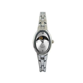 Peugeot Sun Moon Oval Link Bracelet Watch- 30x25MM in Silver at Nordstrom