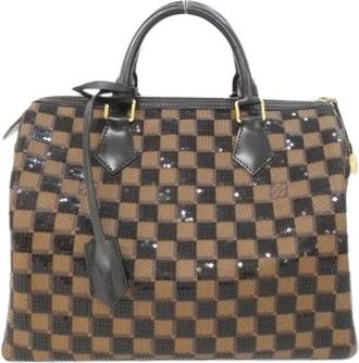 Louis Vuitton Pre-owned Damier Paillette Boston Bag - Dames - Vintage Handtas - Bruin - ONE Size - Pailletten - Vintage
