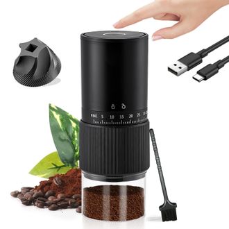 OEM Molinillo De Caf&eacute; Port&aacute;til, Peque&ntilde;o Molinillo De Caf&eacute; El&eacute;ctrico Con 30 Configuraciones, Molinillo De Caf&eacute; Recargable Inal&aacute;mbrico Con Fresa C&oacute;nica De C