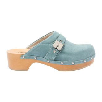 Scholl Pescura Clog 50 - Dames - Klompen - Blauw - 40 EU - Leer - Schoenen