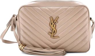 Saint Laurent Borsa a tracolla Lou piccola in pelle matelass&eacute; con motivo chevron - Toni neutri