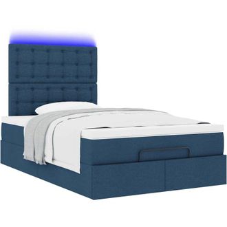 vidaXL Vidaxl - Estructura De Cama Otomana Con Colch&oacute;n Tela Azul 120x200cm
